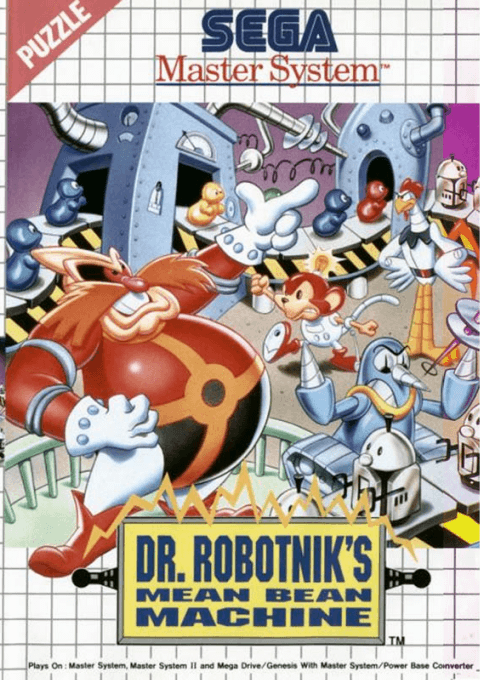 Dr Robotnik's Mean Bean Machine box art for Sega Master System